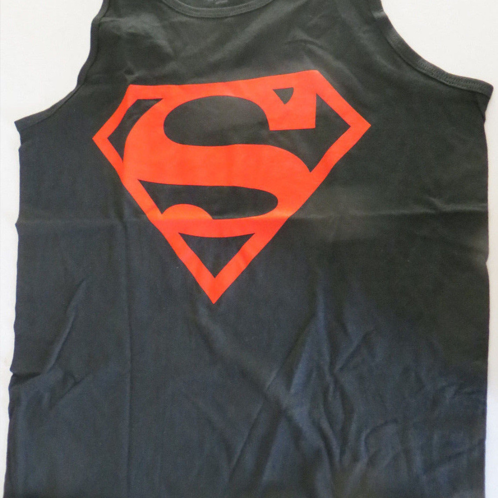 Superman Black Tank Top cotton shirt MED or L